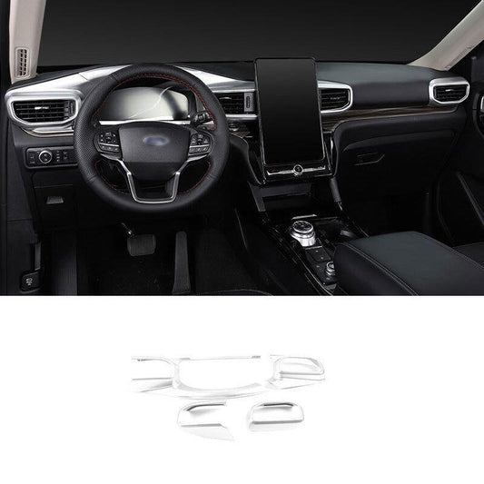 for Ford Explorer 2020-2022 Matte Silver Dashboard LR Air Outlet Vent Trim 4pcs