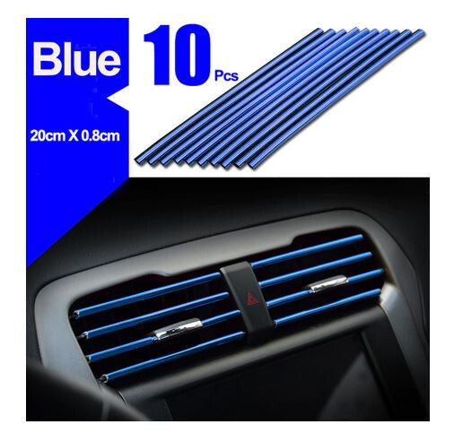 10-piece automotive air conditioning socket decorative molded trim strip in blue for Chrysler