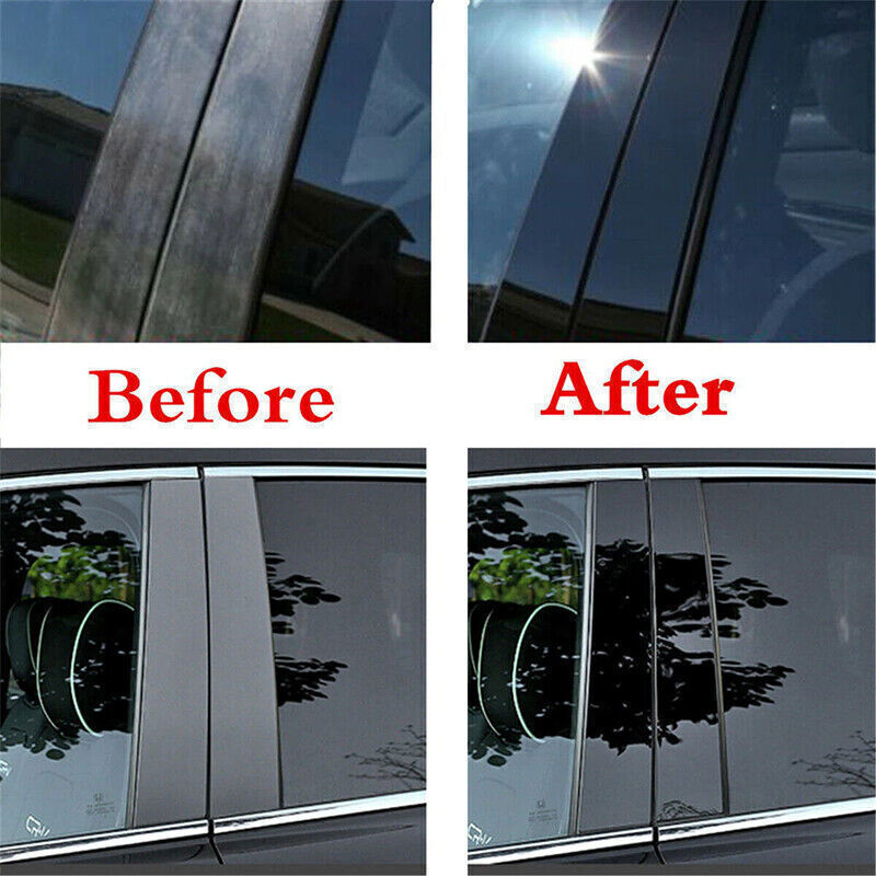 for VW for Jetta 2019-21 Piano Black Pillar Posts Door Window Molding Strip Trims 6X