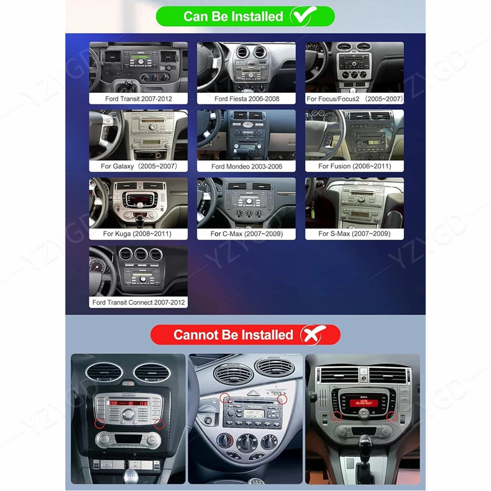 for Ford Transit Connect 2010-2012 Car Stereo Radio 2+32G Android 14 Carplay GPS