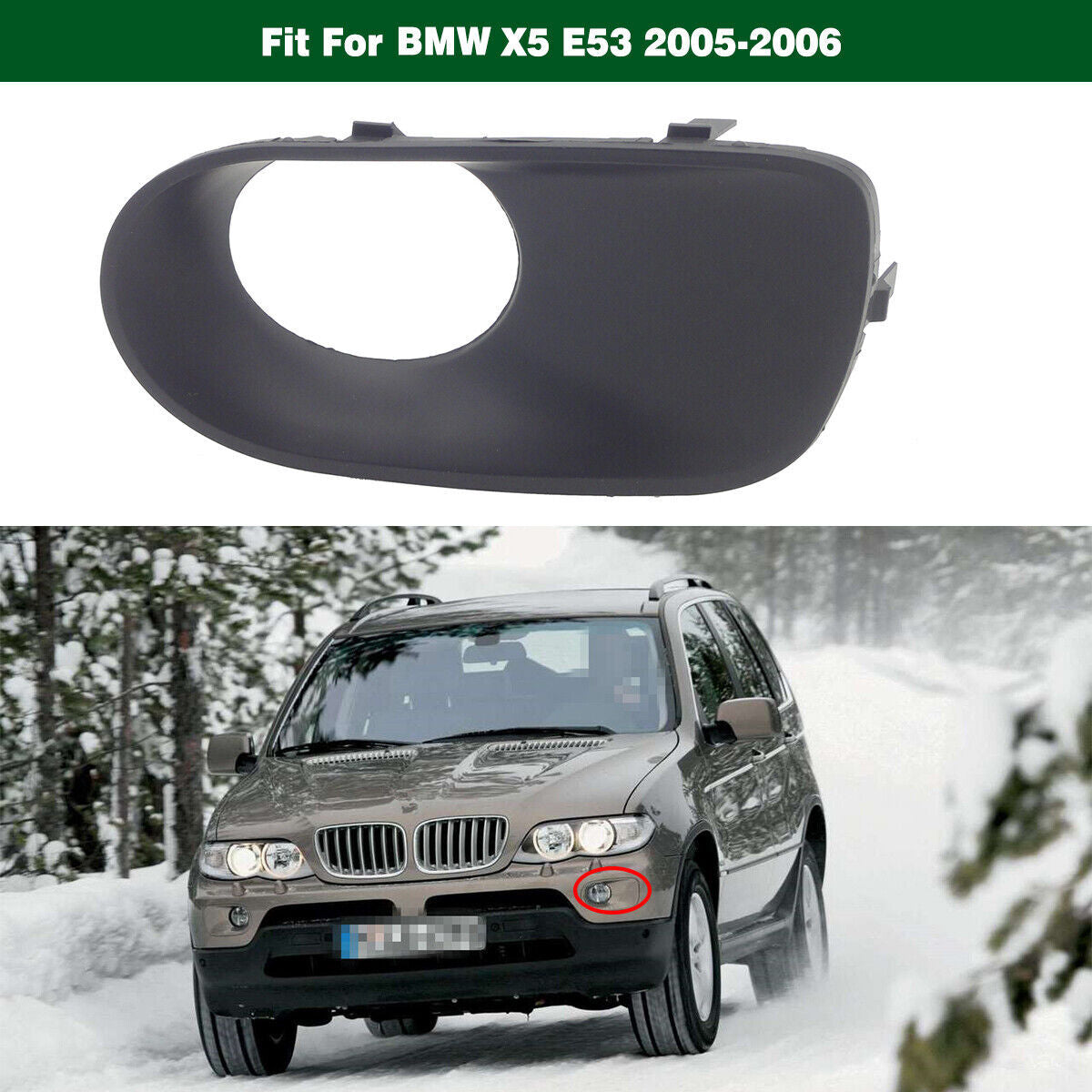 Left 51117129299 Front Bumper Fog Light Cover Trim Fit for BMW E53 X5 2005-2006