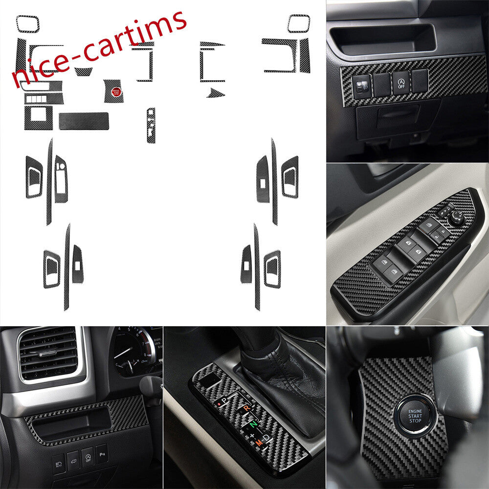 36Pcs Carbon Fiber Car Interior Full Set Trim Kits for Toyot@ Highlander 2014-19