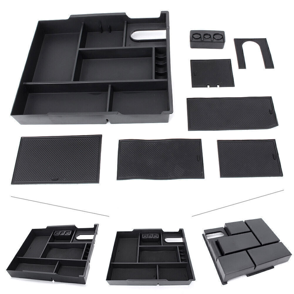 Center Console Tray Organizer Storage Case Fit for Toyota Tundra Black 2014-2018
