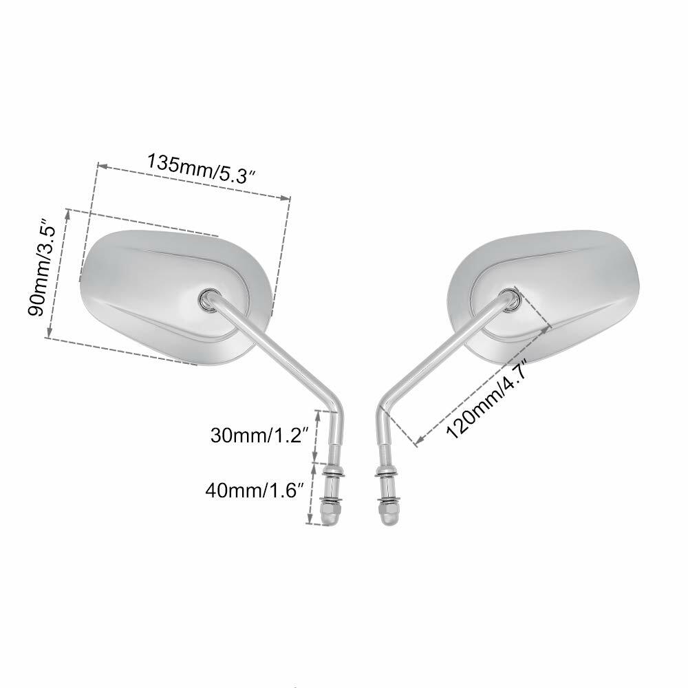 2x Mirrors For Har-ley Softail Road Glide Motorcycle Rearview 1982-18 2019 2020