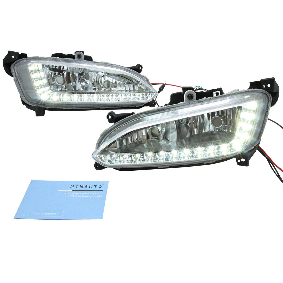 for Hyundai Santa Fe/IX45 2013-2015 Pair DRL Daytime Running Driving Light Lamp