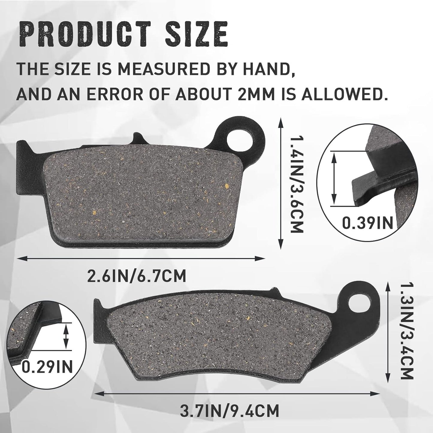 Brake pads for Kawasaki KX250F KX450F KLX450R for Suzuki RMZ250 450 RMX450 GAS EC125