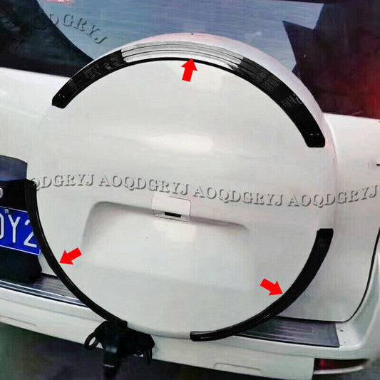for TOYOTA PRADO FJ/LC150 2010-2021 black ABS Trunk Spare Tire Moulding Trim 3PC