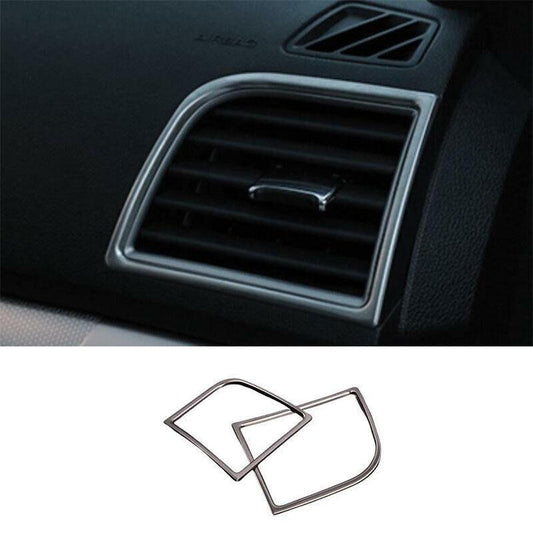 Console LR Air Outlet Vent Trim 2PCS for Ford Explorer 2011-2019 Silver Steel