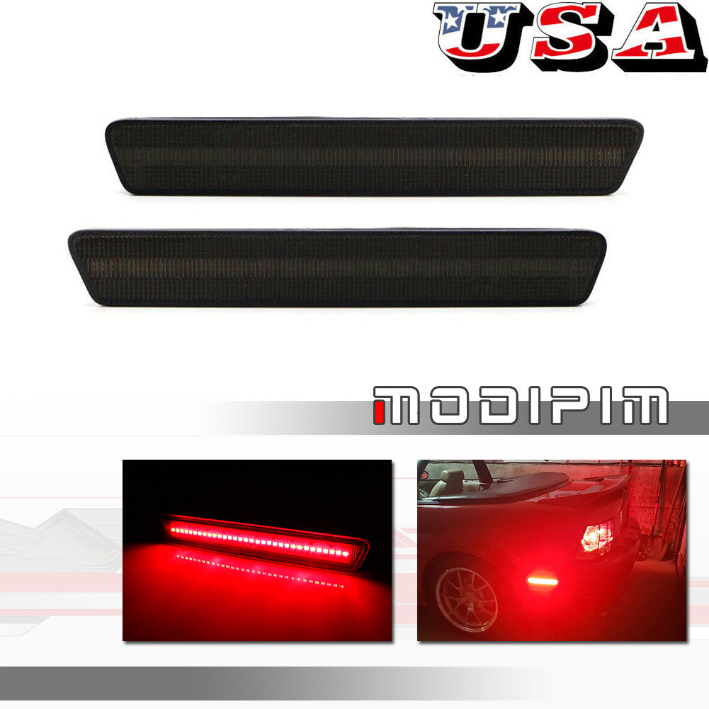 Smoked lens with red LED rear marker indicator for 1999-2004 for Ford Mustangs.