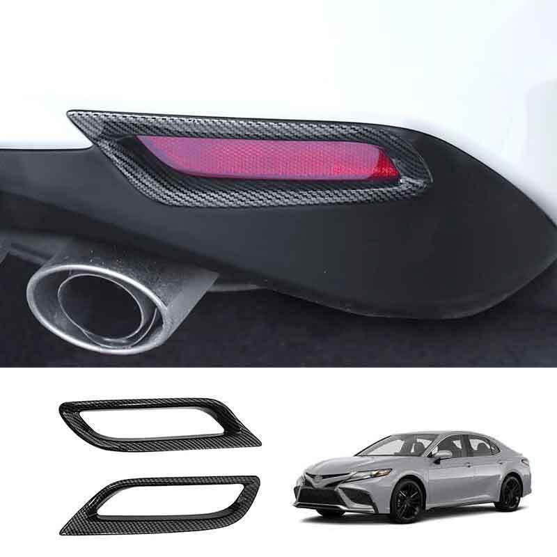 Carbon Fiber ABS Car Rear Fog Light Lamp Cover Trim 2 for Toyota for Camry 2018-2023
