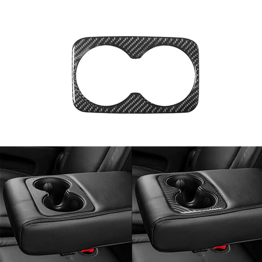 Carbon Fiber Rear Center Armrest Cup Holder Trim for Dodge Durango 2014-2020