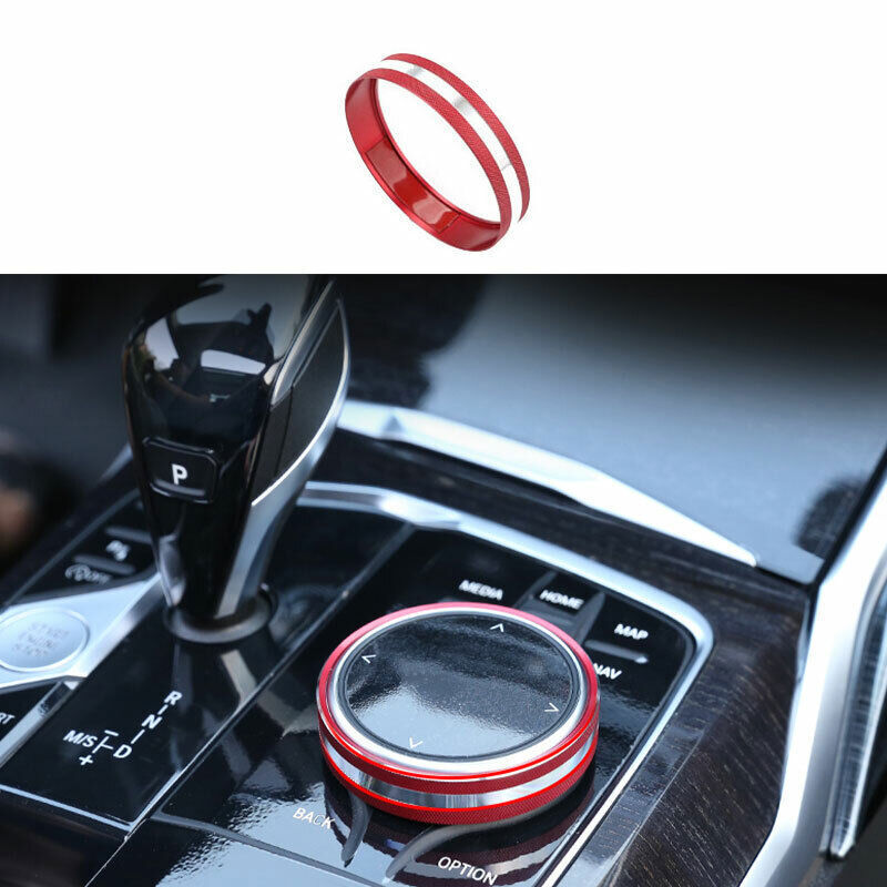for BMW 3-Series G20 2019-23 Red Aluminum Alloy Inner Multimedia Knob Cover Trim