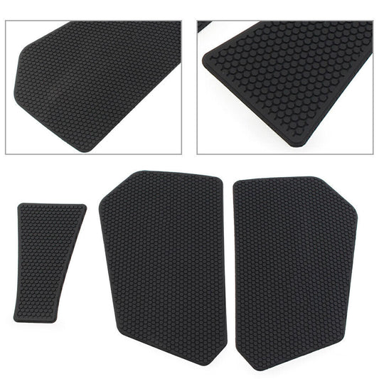 2x Tank Grip Pads with Center Tank Protector for Honda CBR 600RR 2020-2023 Black