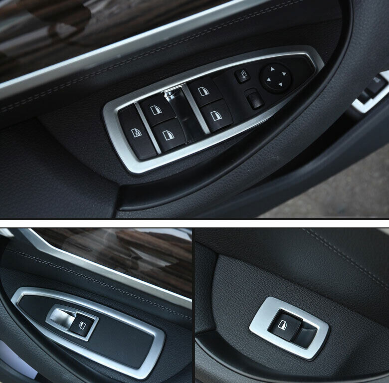 ABS Silver Door Window Lift Switch Cover Panel Trim Fit for BMW X1 F48 2016-2022