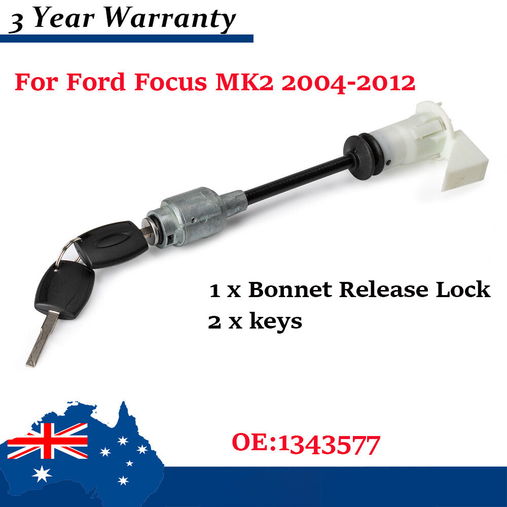 For 04-12 for Ford Focus MK2 1343577 2 Keys Bonnet Release Lock Latch Set Repair Kit