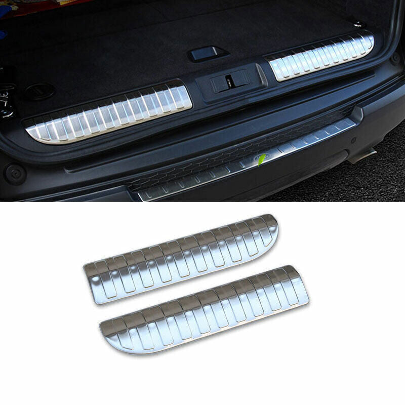 2X Rear Bumper Protector Sill Plate Silver Steel for Range Rover Sport 2014-2022