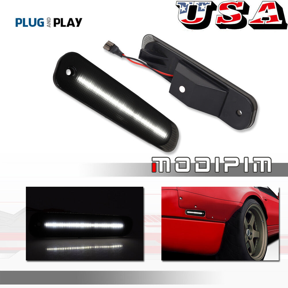 2-pack of smoked white LED rear side marker parking lights suitable for Nissan 300ZX Z32- 90-96