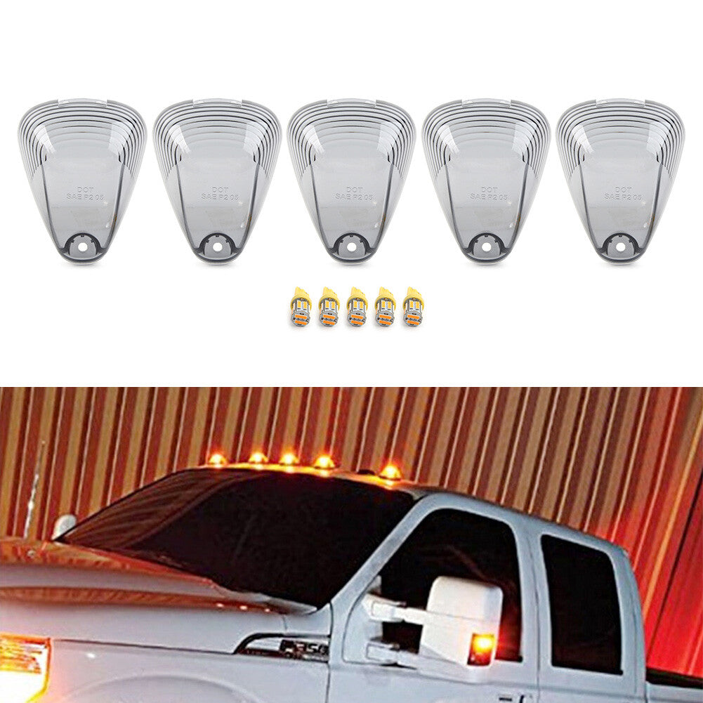 5x Amber LED Smoke Roof Cab Marker Clearance Light for Truck SUV Off Road Pickup