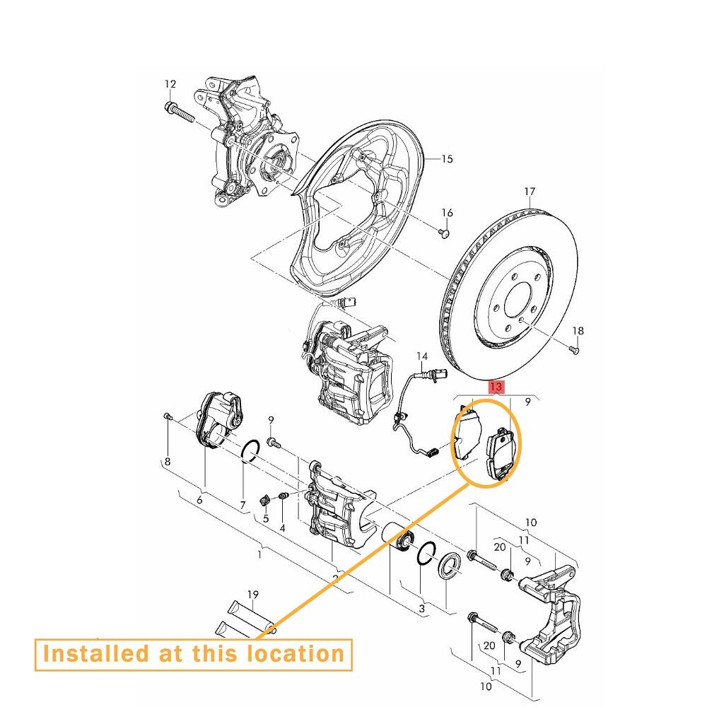 Equipment Manufacturer 4M0698451C - Rear Brake Pads for Bentley for Bentayga
