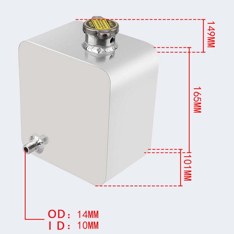 2.5L Aluminum Radiator Coolant Overflow Reservoir Recovery Water Tank Bottle