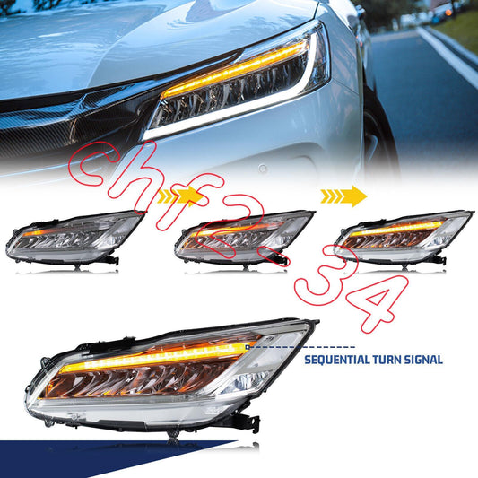 LED HeadLight for Honda Accord 9th GEN 2016 2017 Sequential Front Lamps Pair