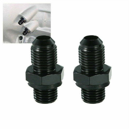 2pcs 6AN-1/4 Transmission Oil Cooler Adapter Fitting GM Turbo 350 400 4L60E 200R