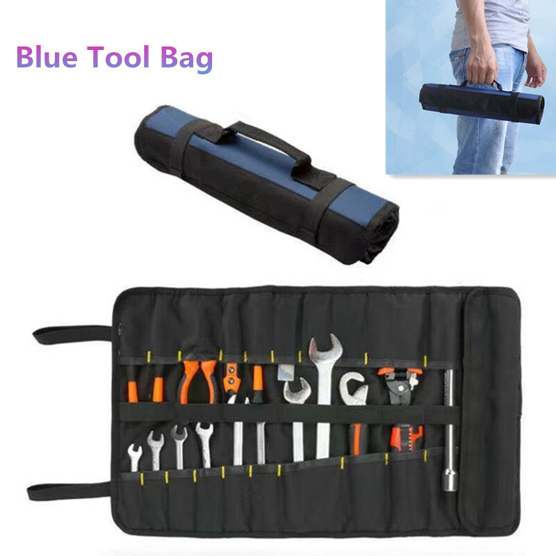 1Pc Blue Car Wrench Organizer Handbag Muti-Pouch Portable Oxford Cloth Tool Bag