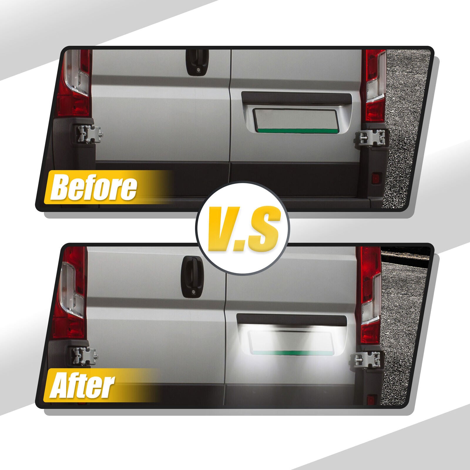 2X for Citroen Jumper for Peugeot Boxer for Fiat Ducato 8LED License Number Plate Lights