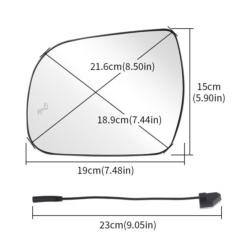 Left Driver Side Heated Mirror Glass W/Blind Spot For 2011-2020 for Toyota for Sienna