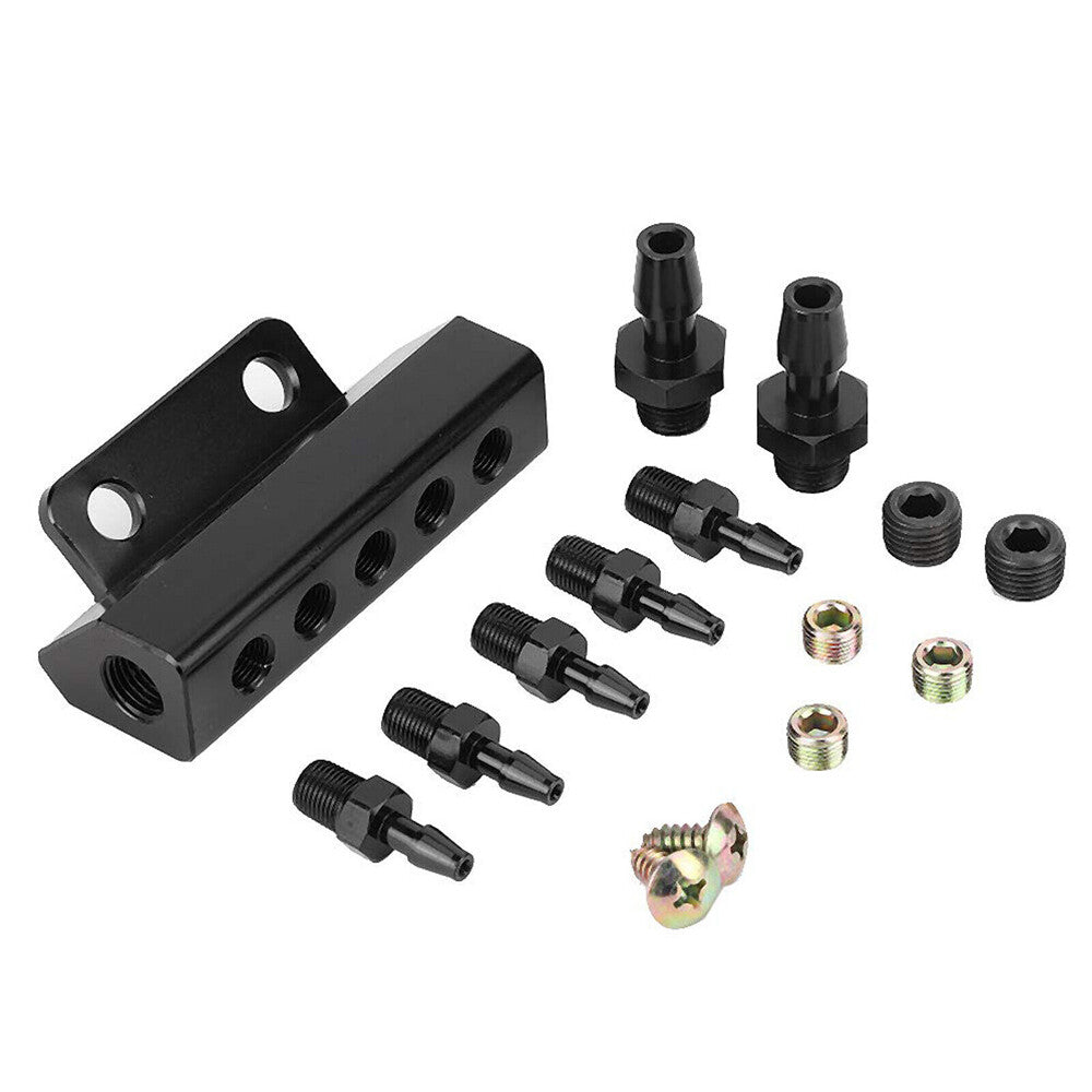 5 Port Car Vacuum Block Intake Manifold Fuel Gas Wastegate Turbo Boost Universal