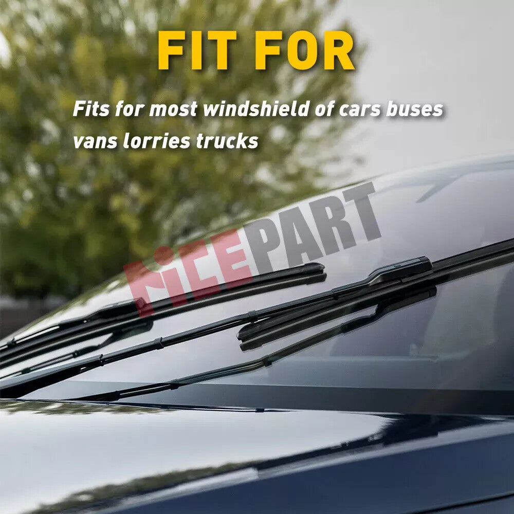 4-Piece Pack of 28-inch Silicone Frameless Windshield Wiper Strips, Compatible with Automotive Bus