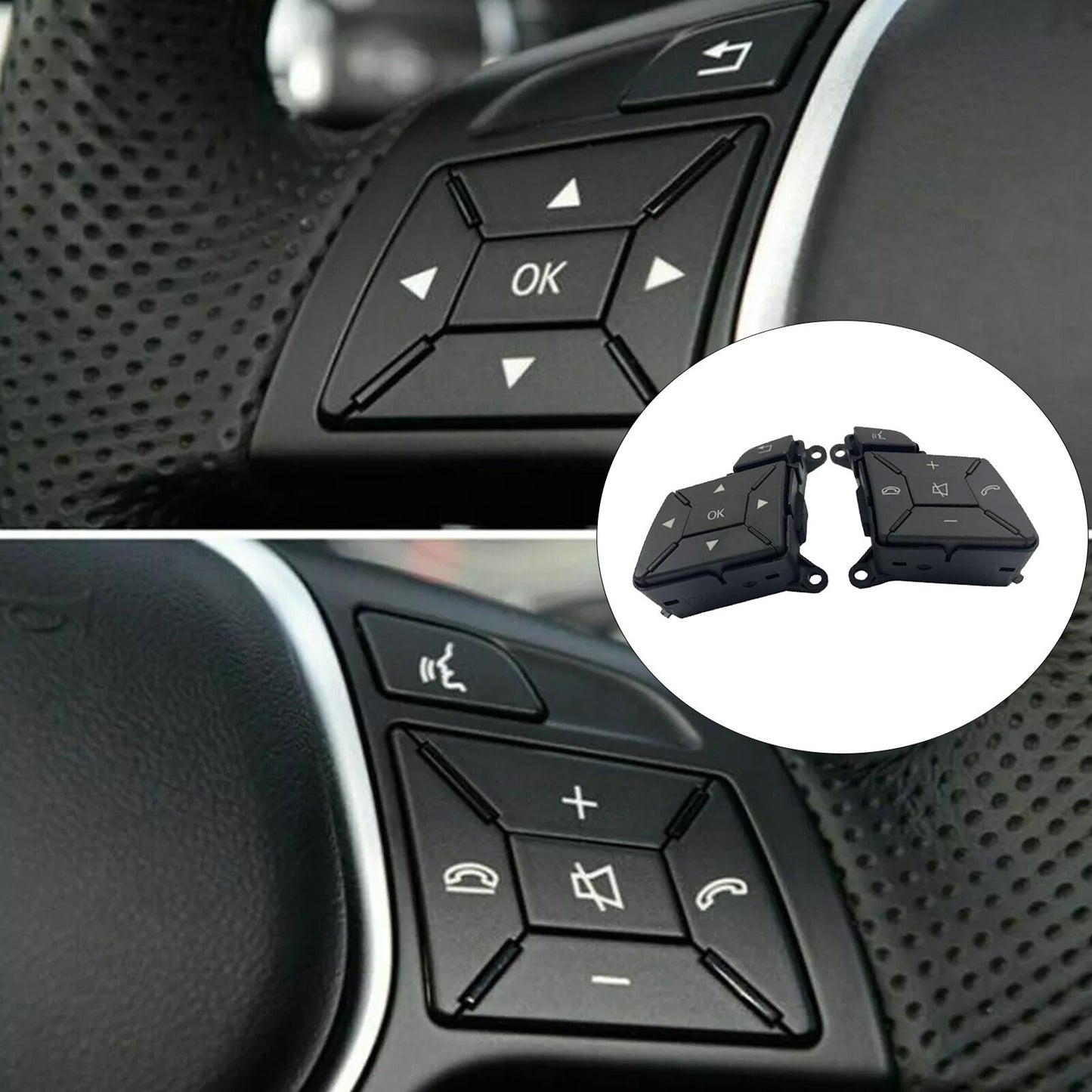 2Pcs Car Steering Wheel Control Switch Button for Benz W204 X204 W212 2185400162