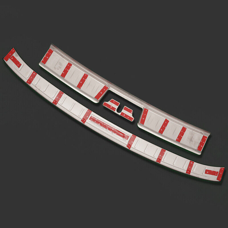 Silver Rear Bumper Guard Trunk Sill Plate Cover Trim for Jaguar F-PACE 2016-2020