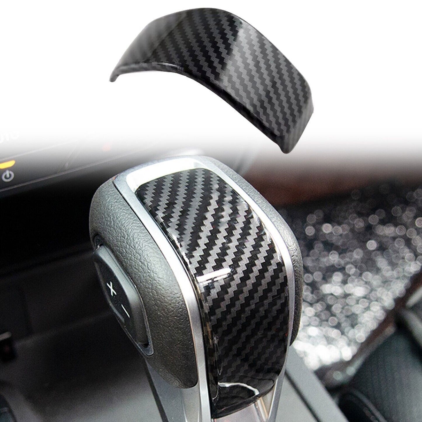 for Ford Ranger 24-25 Carbon Fiber Interior Center Gear Shift Knob Cover Trim 1X