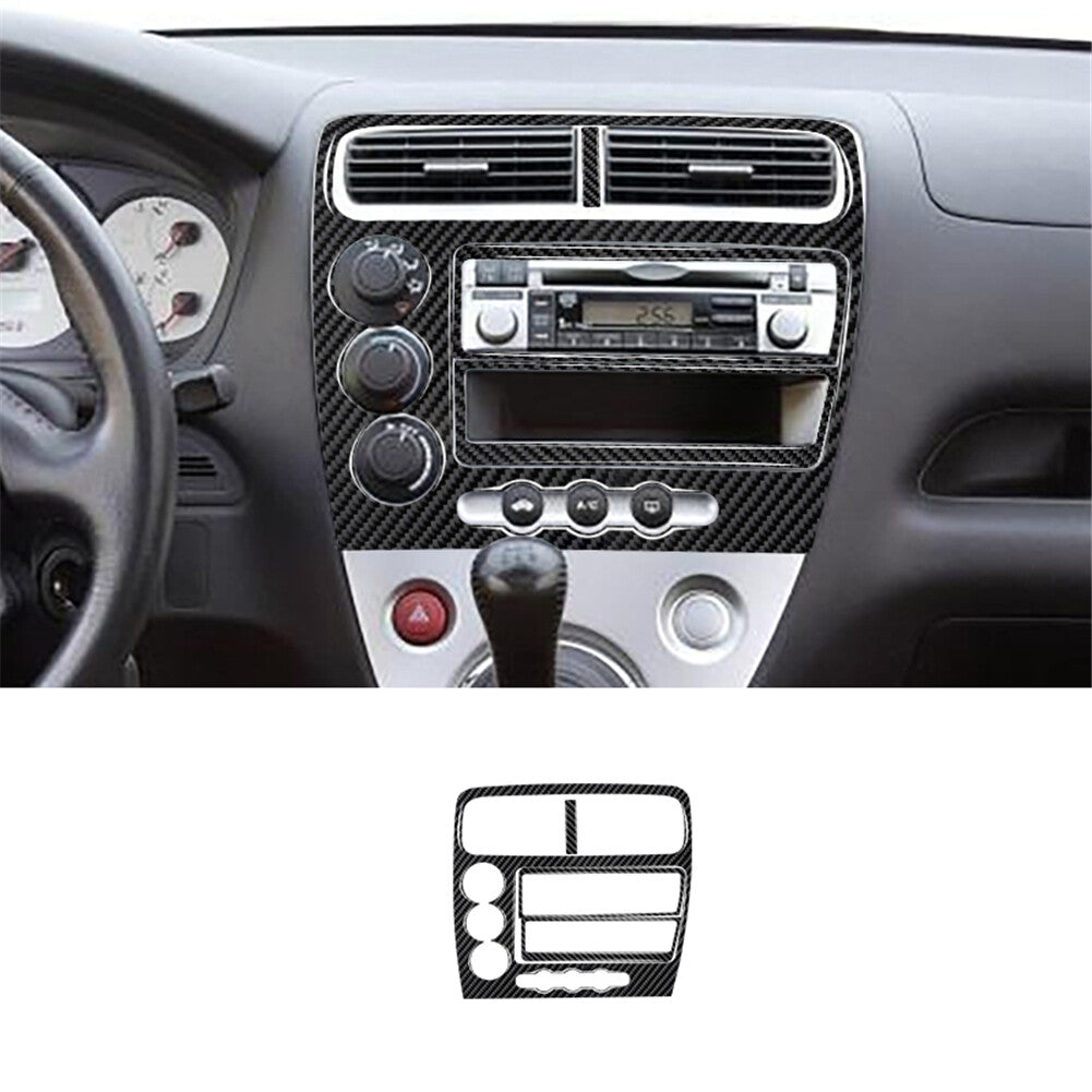 Carbon Fiber Center Console Panel Cover Trim for Honda for Civic Si 2002-2005