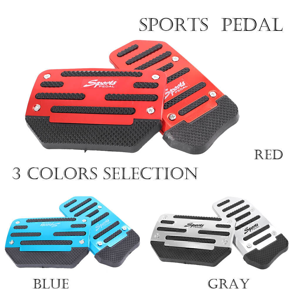 Manual brake footrest, sports foot pedal, anti-slip, red for cars, red for cars, blue for cars, silver for cars.