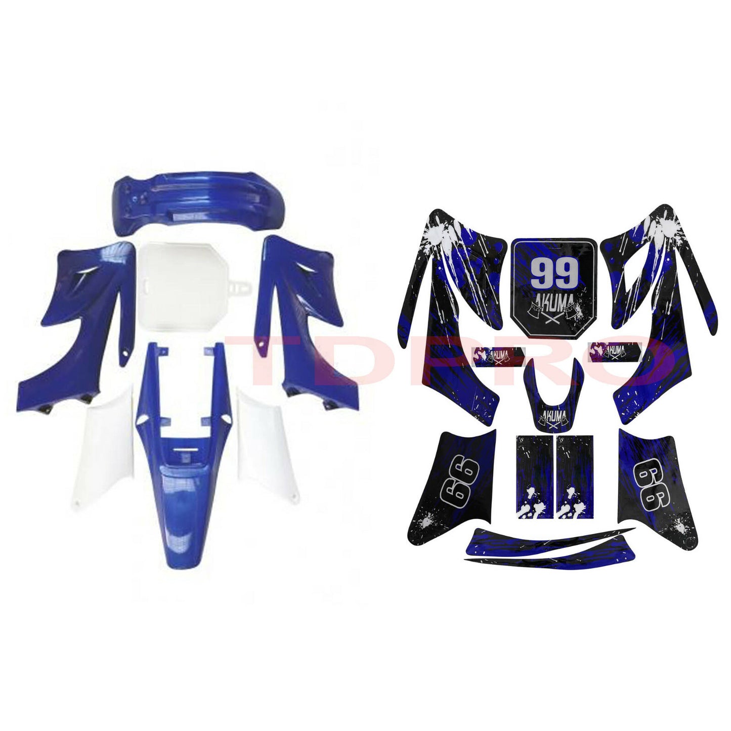 Plastic fender aerodynamic graphic kit for Apollo Orion 125cc, 150cc, and 200cc off-road bikes.