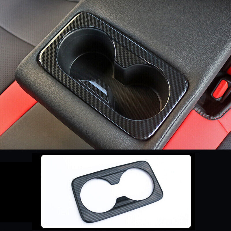 Carbon Fiber Rear Water Cup Holder Cover Trim for Kia K3 Forte Cerato 2019-2022