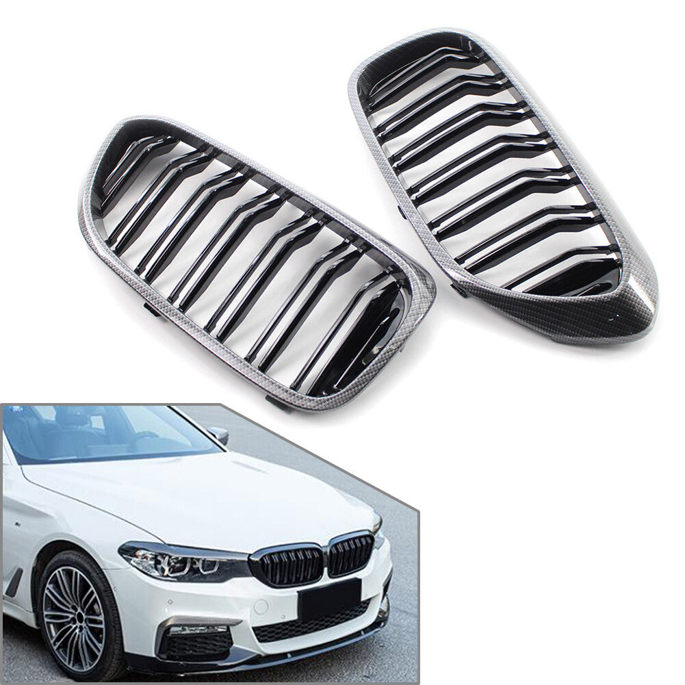 Front Grille Carbon Fiber Style for BMW 5 Series G30 G31 G38 530i 540i 2017-2019