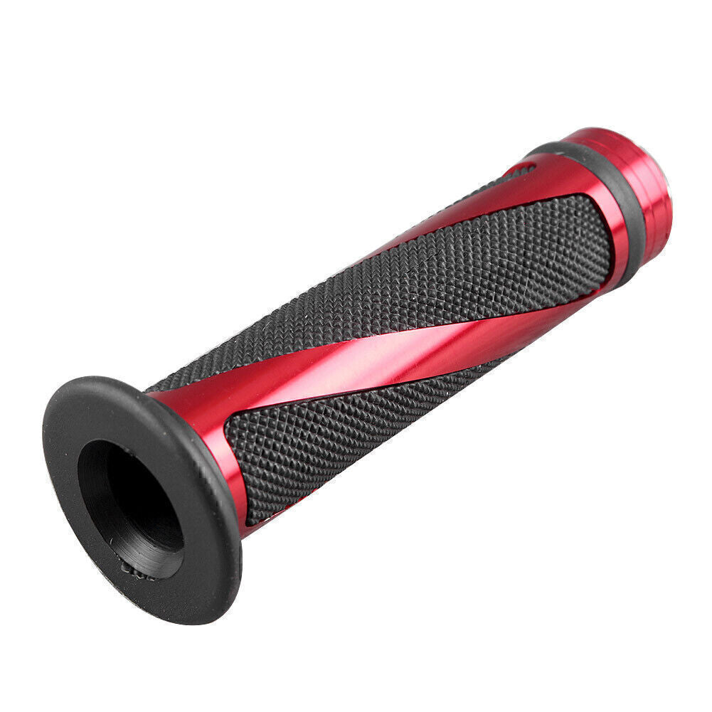 7/8 Standard Gel Rubber Hand Grips Handle Bars Black Red Motorcycle Red