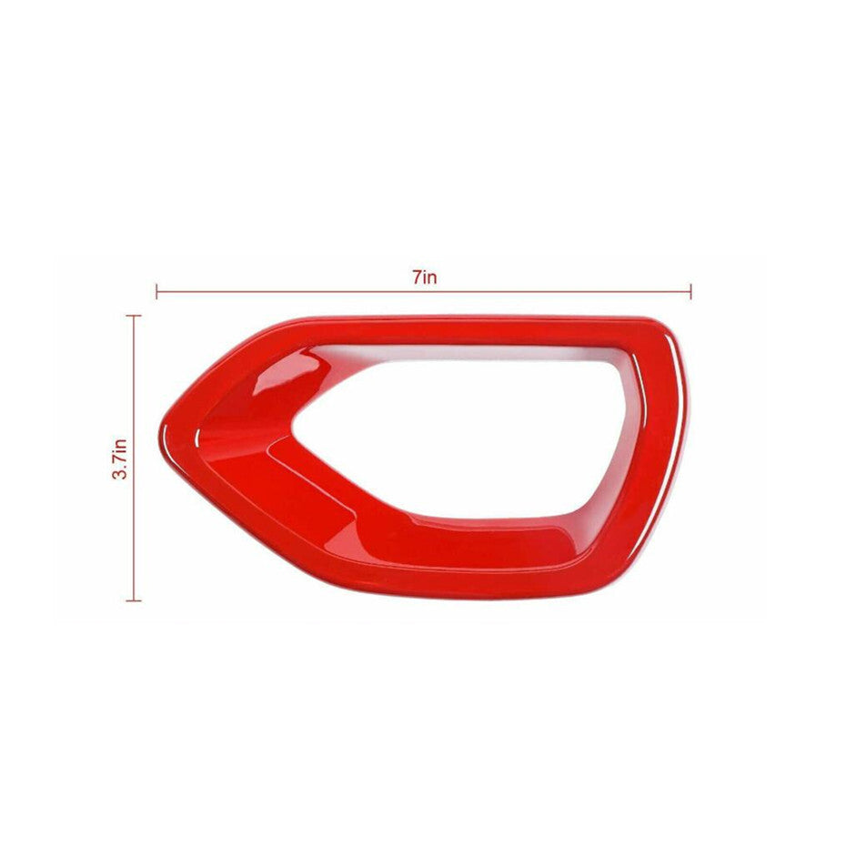 Car front bumper grille protector trim for Dodge chargers 2015-2023, accessory in red.