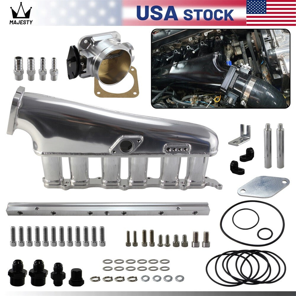 Intake Manifold Fuel Rail 90mm Throttle Body for Toyota Supra MK4 2JZ-GTE JZA80