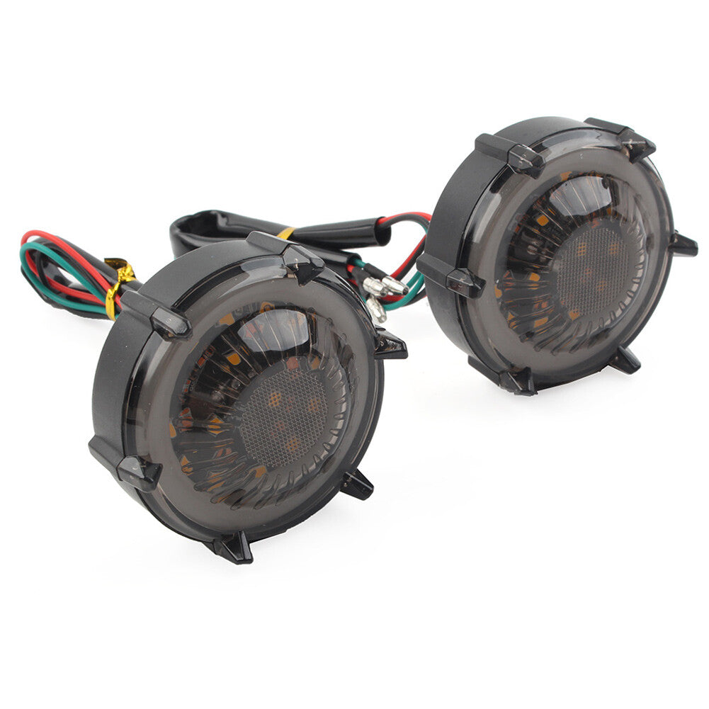 DRL LED Flashers Turn Signal Warning Lights Rotating Flowing Universal Amber Red