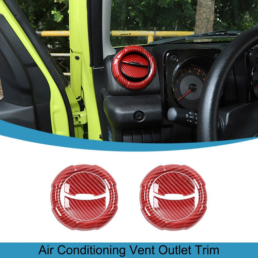 6PCS Red Carbon Fiber Air Condition Vent Outlet Cover for Suzuki for Jimny 2019-2023