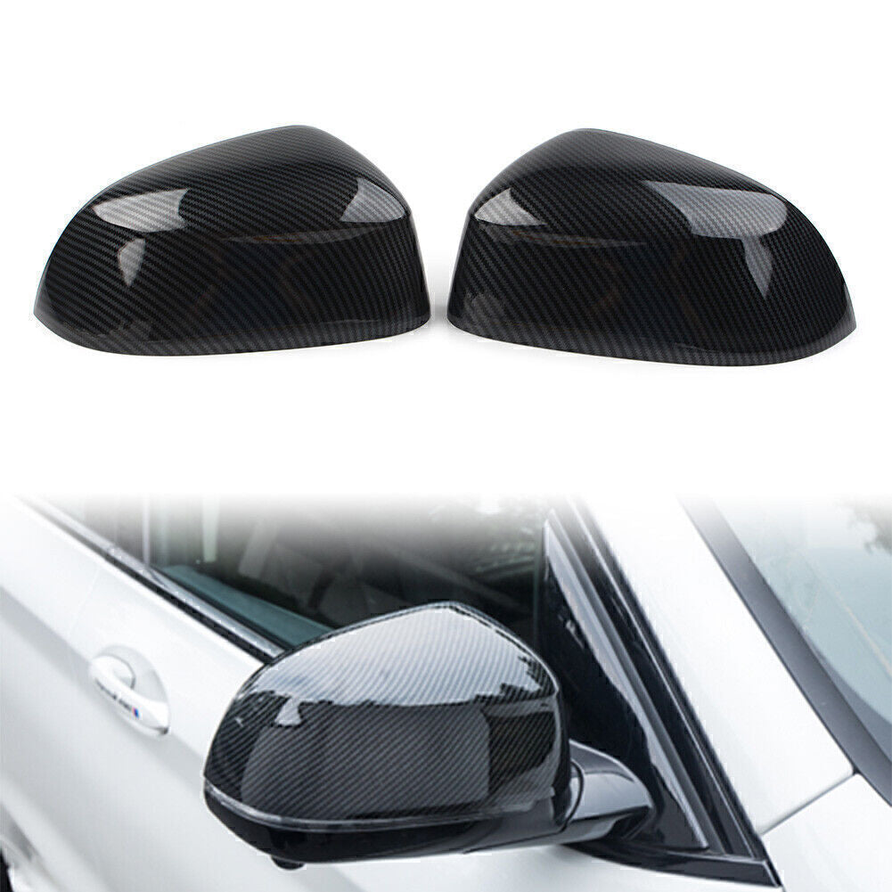 Carbon Fiber Side Rear View Mirror Cover Trim 2pcs for BMW X3 G01 2018-2022 Pair