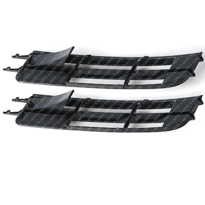 Pair For 2007-2009 for Audi Q7 Front Bumper Cover Grille Fog Light Plastic Black