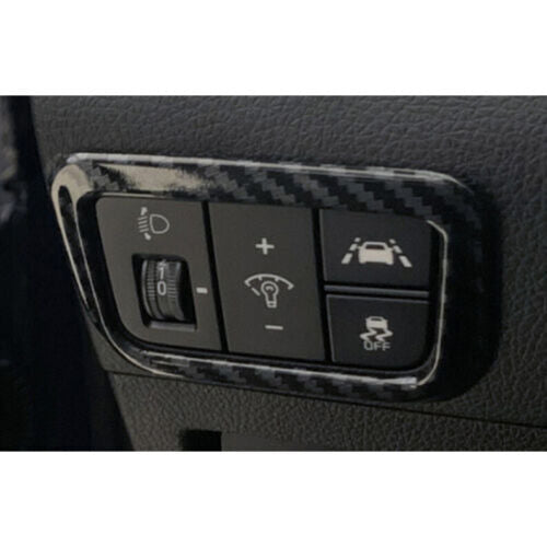 for Kia K5 2021-2023 Carbon Fiber ABS Inner Headlight Switch Button Frame Trim