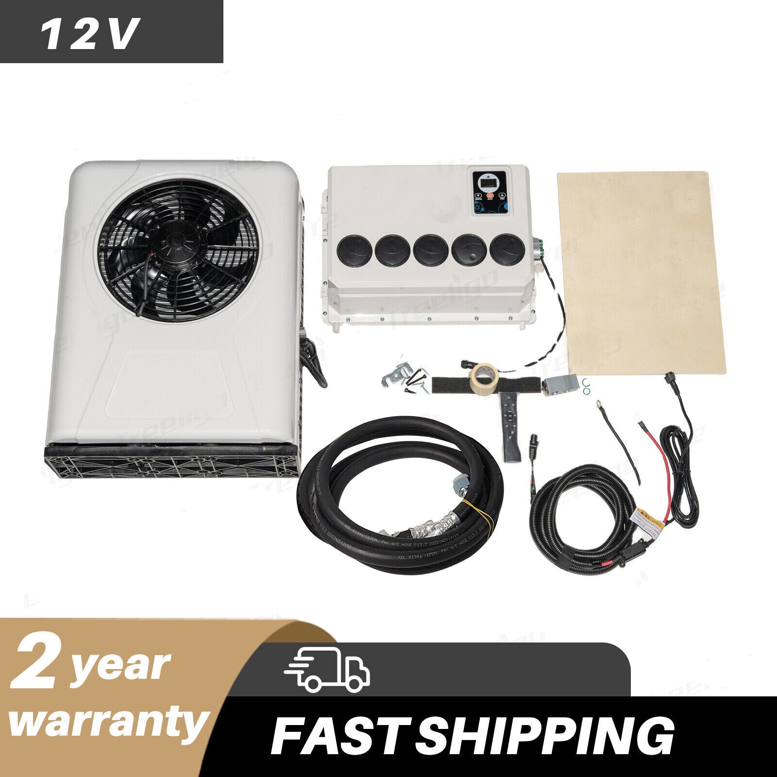 12000 BTU 12V Truck Cab Air Conditioner Split AC Fits Semi Trucks Bus RV Caravan