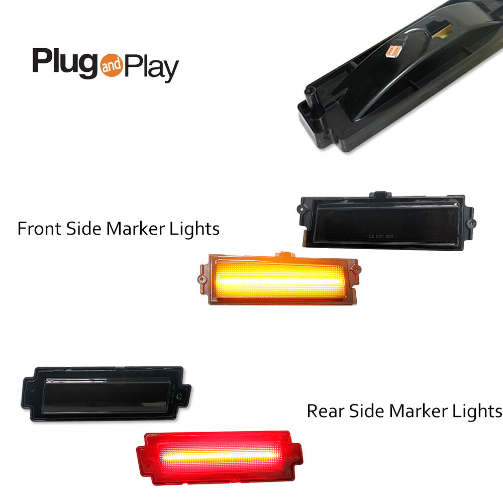 Suitable for 81-88 for Chevrolet Monte Carlo SS Smoked Front and Rear Amber Red LED Side Marker Lights