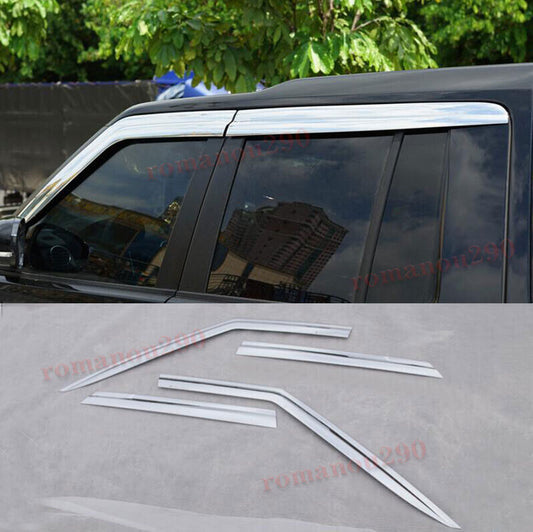 For LR Discovery 2010-2016 Chrome Window Wind Visors Rain Guard Vent Deflectors